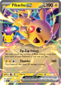 Pikachu ex 054/128 ME: 30th Celebration (Holo)
