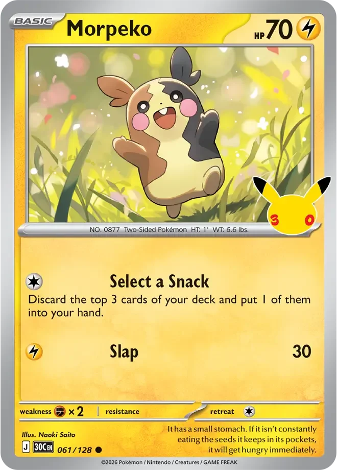 Morpeko 061/128 ME: 30th Celebration (Holo)