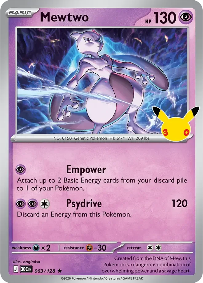 Mewtwo 063/128 ME: 30th Celebration (Holo)