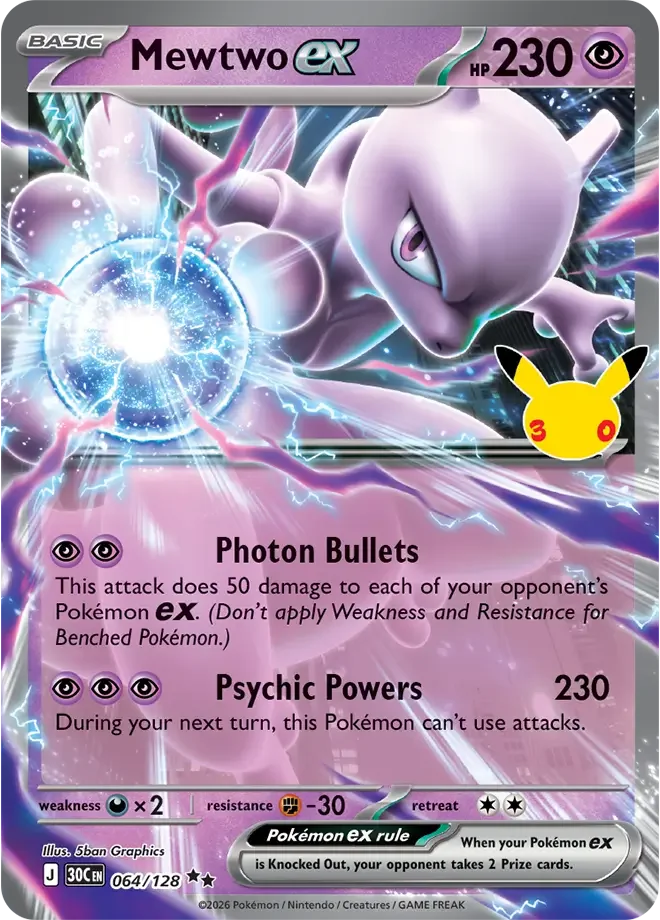 Mewtwo ex 064/128 ME: 30th Celebration (Holo)