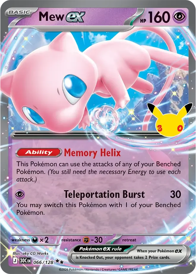 Mew ex 066/128 ME: 30th Celebration (Holo)