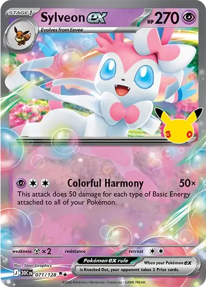 Sylveon ex 071/128 ME: 30th Celebration (Holo)