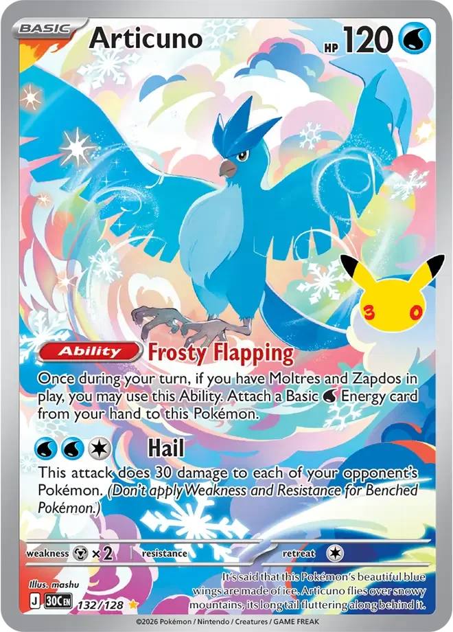 Articuno 132/128 30th Celebration (Holo)