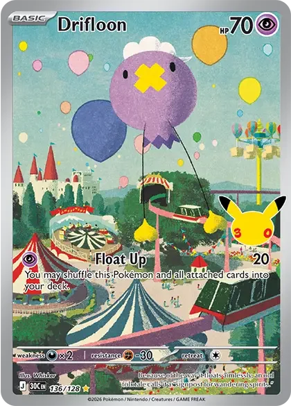 Drifloon 136/128 ME: 30th Celebration (Holo)
