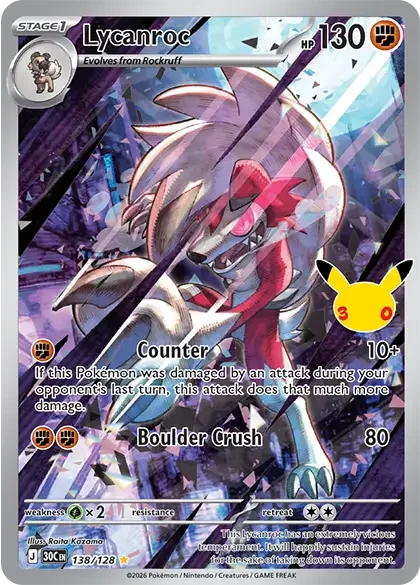 Lycanroc 138/128 30th Celebration (Holo)