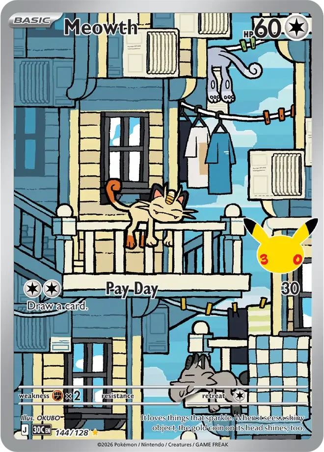 Meowth 144/128 ME: 30th Celebration (Holo)