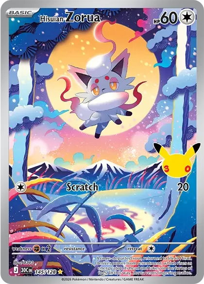 Hisuian Zorua 145/128 ME: 30th Celebration (Holo)