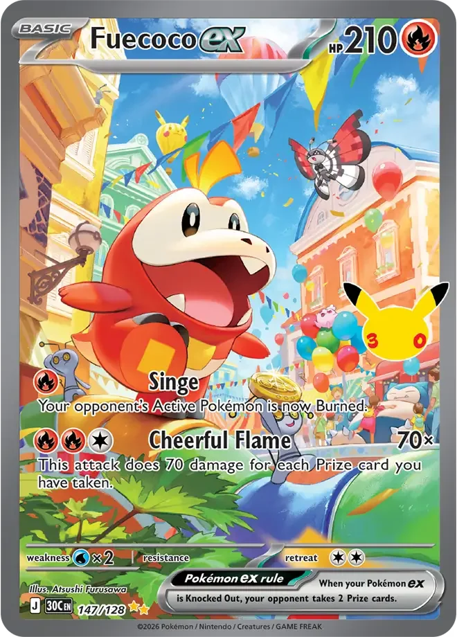 Fuecoco ex 147/128 ME: 30th Celebration (Holo)