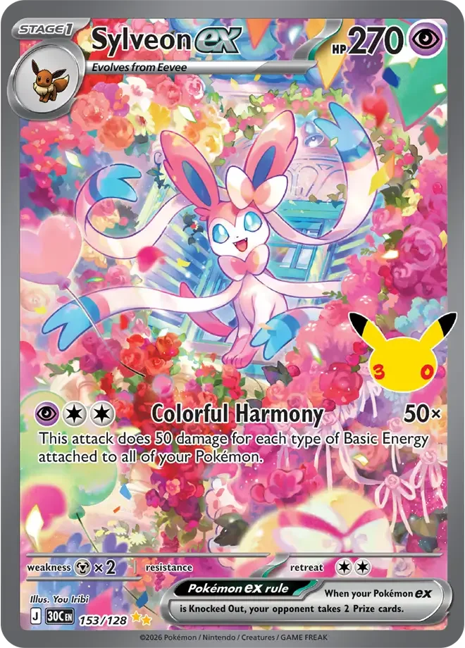 Sylveon ex 153/128 30th Celebration (Holo)