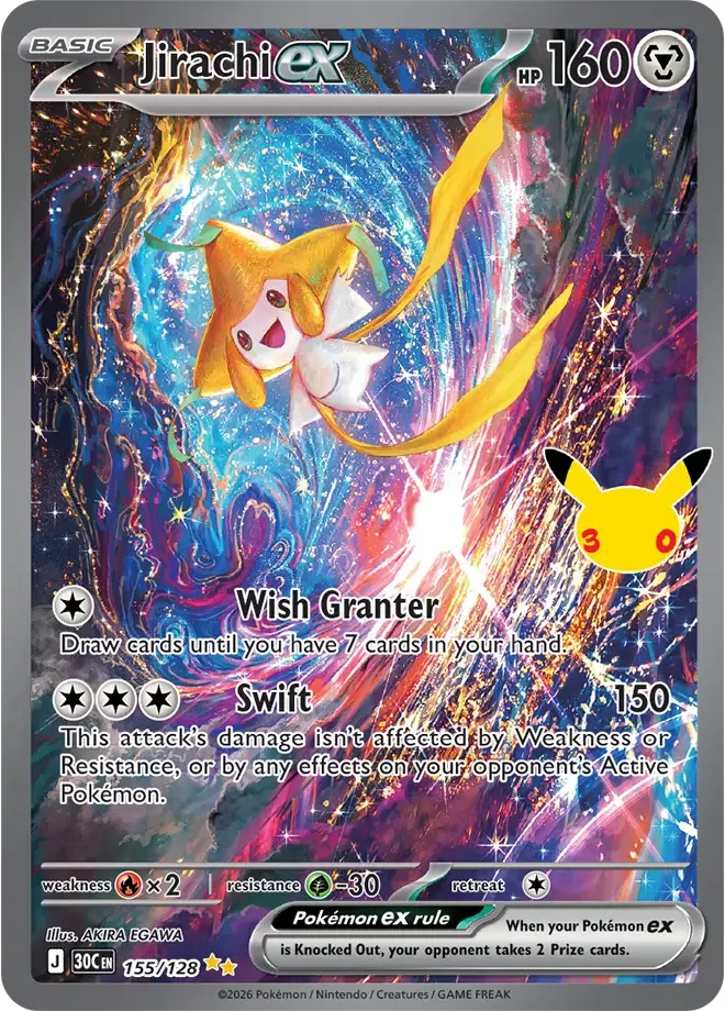 Jirachi ex 155/128 30th Celebration (Holo)