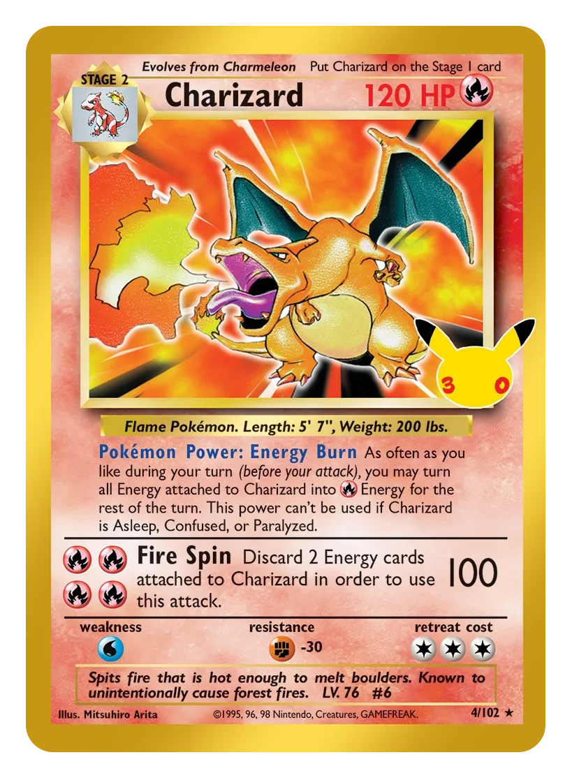 Charizard 4/102 ME: 30th Celebration Classic Collection (Classic holo)