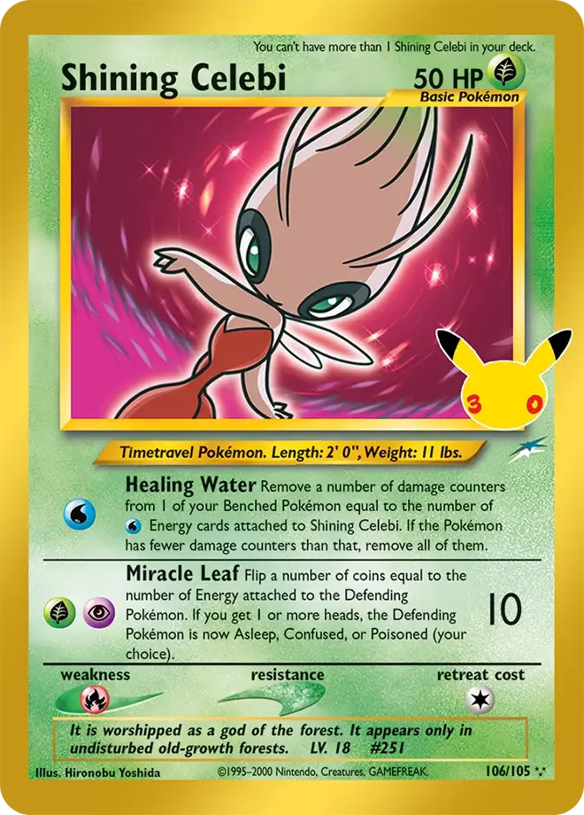Shining Celebi 106/105 ME: 30th Celebration Classic Collection (Classic holo)
