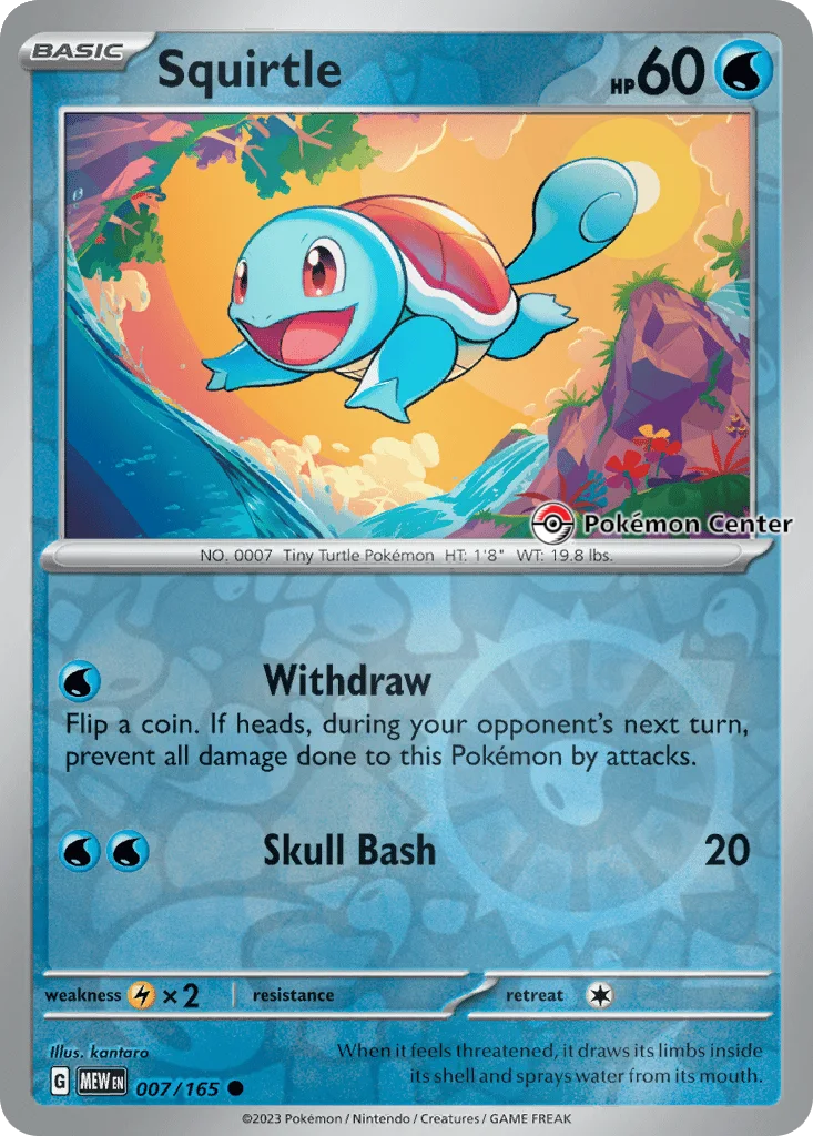 Squirtle 007/165 151 (Pokemon Center Promo)