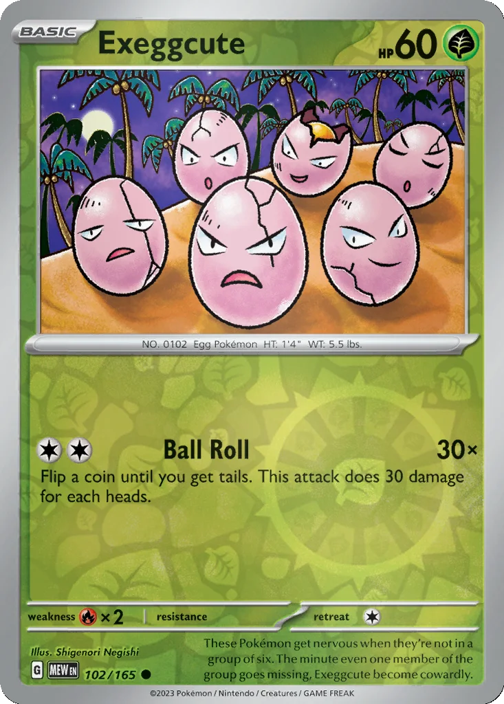 Exeggcute 102/165 151 (Reverse holo)