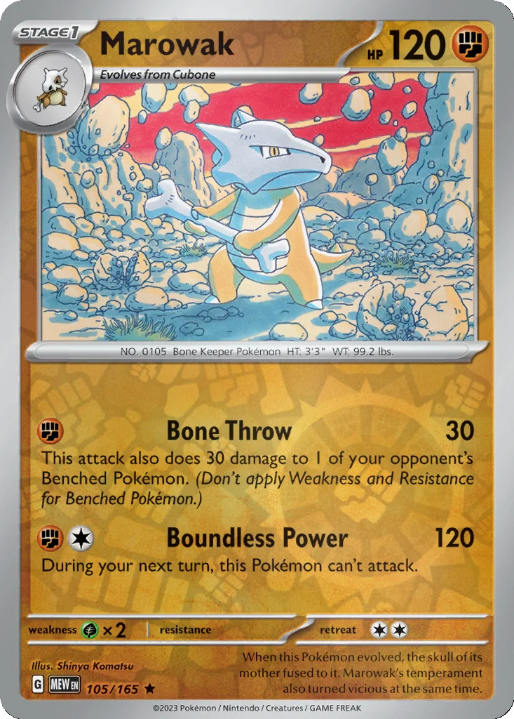 Marowak 105/165 151 (Reverse holo)