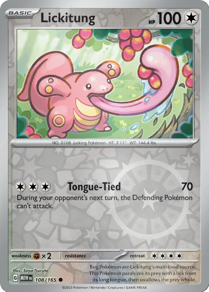 Lickitung 108/165 151 (Reverse holo)