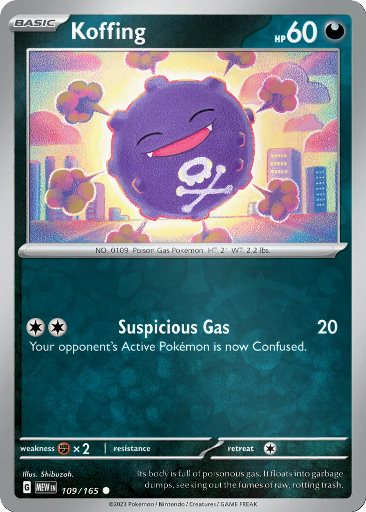 Koffing 109/165 151 (Reverse holo)