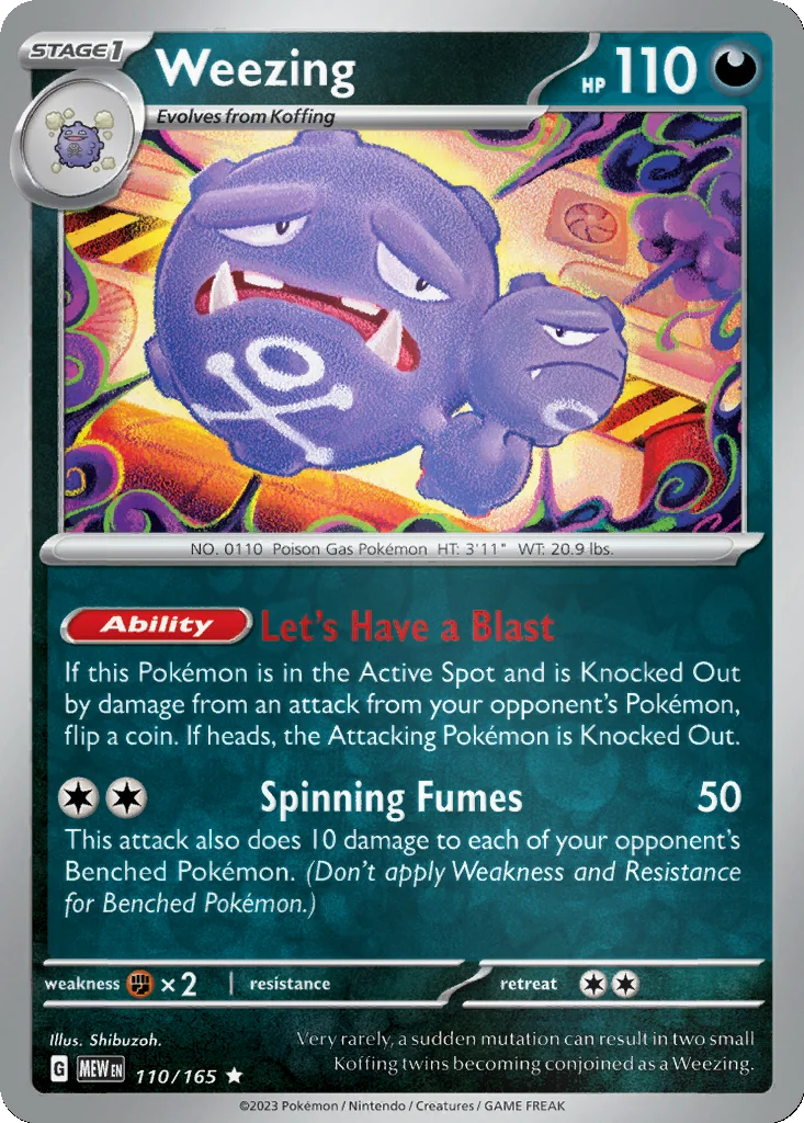 Weezing 110/165 151 (Reverse holo)