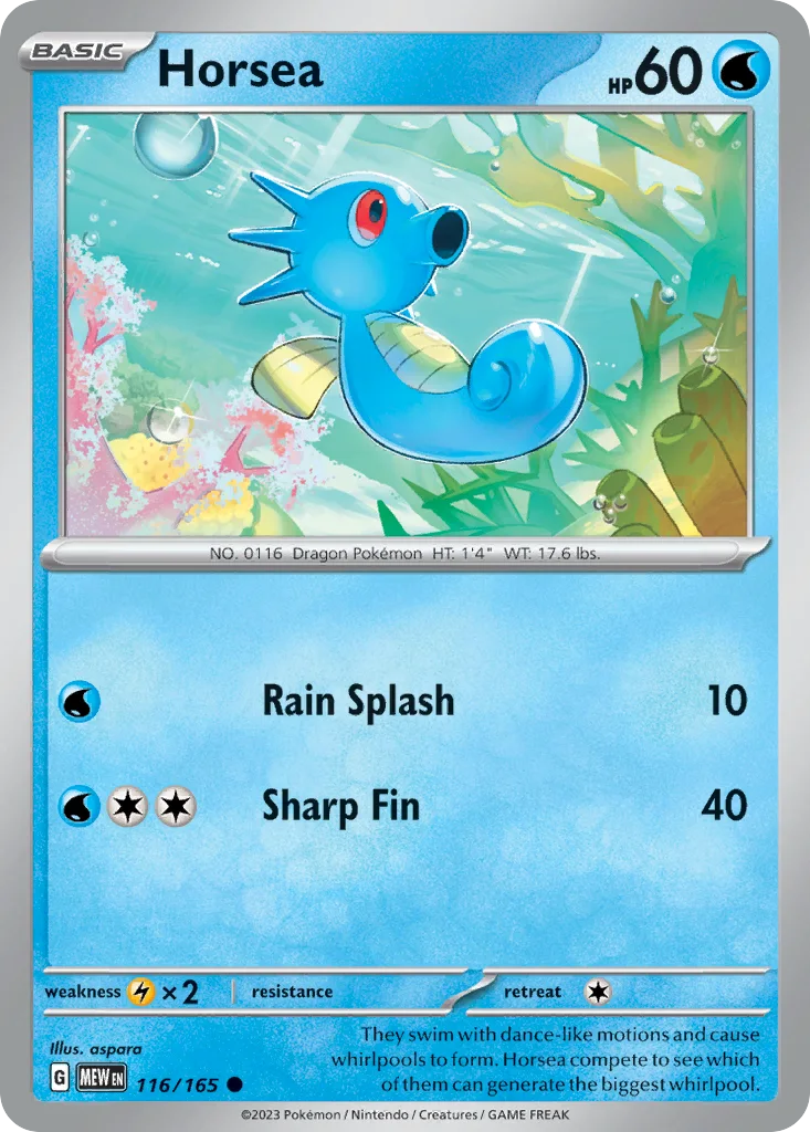 Horsea 116/165 SV: Scarlet & Violet 151 (Normal)