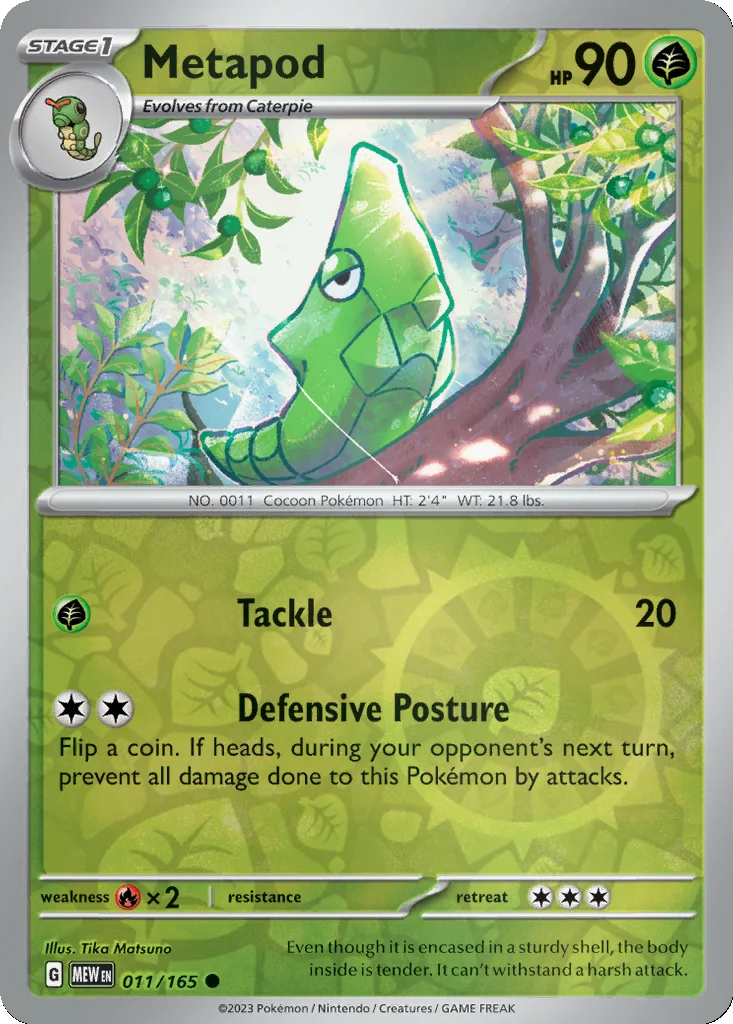 Metapod 011/165 151 (Reverse holo)