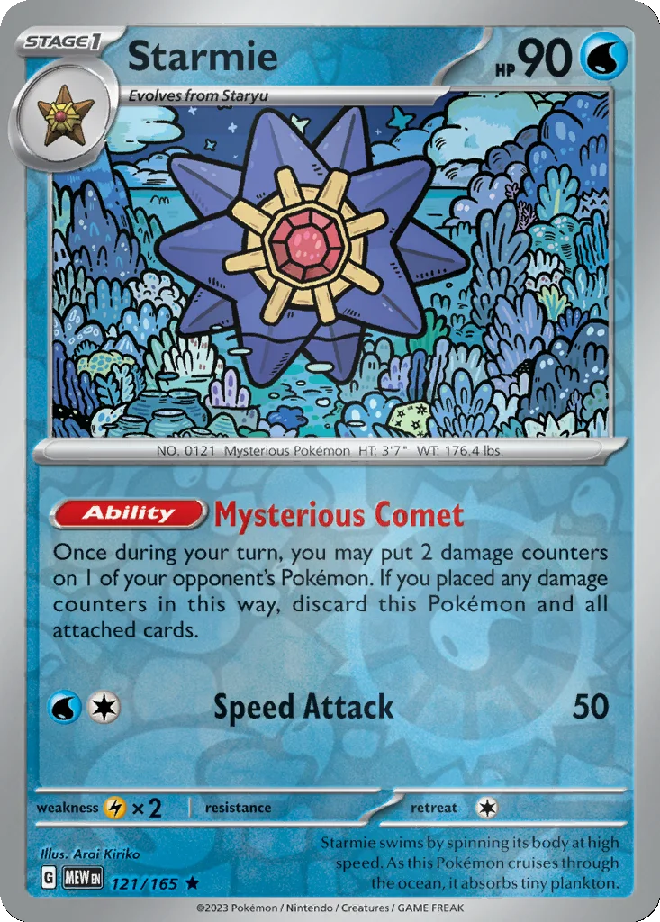 Starmie 121/165 151 (Reverse holo)