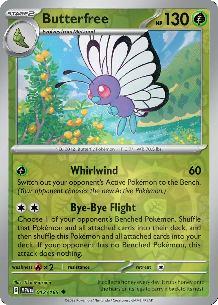 Butterfree 012/165 151 (Reverse holo)