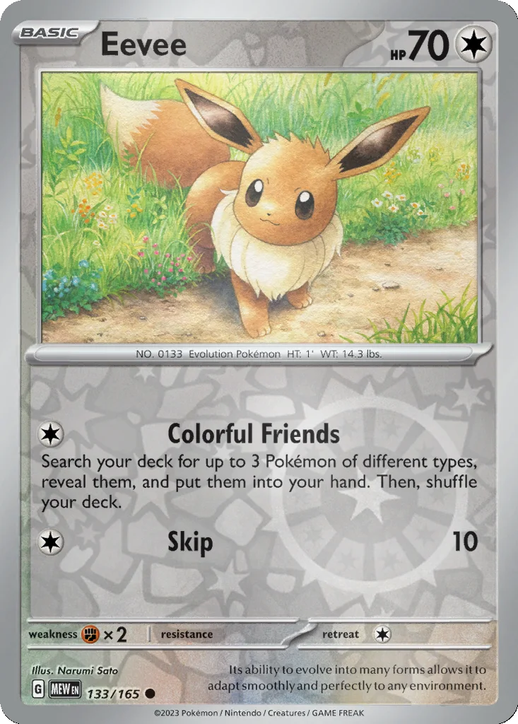 Eevee 133/165 SV: Scarlet & Violet 151 (Reverse holo)