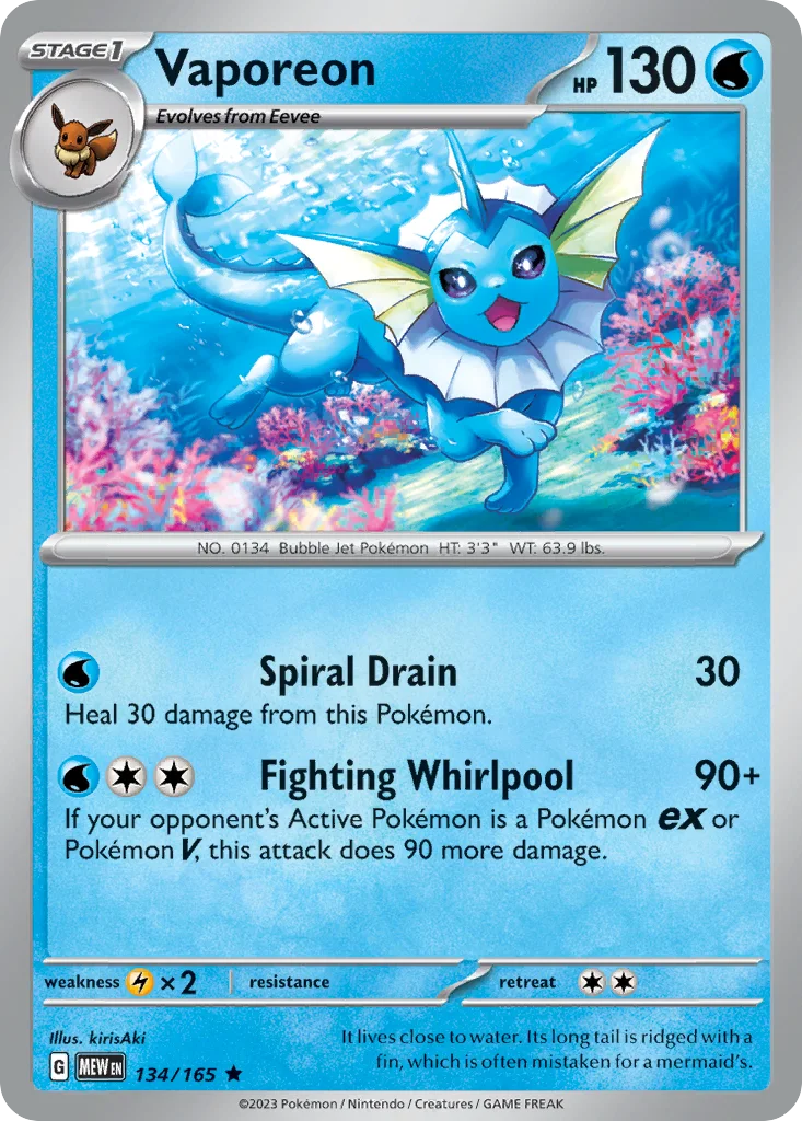 Vaporeon 134/165 SV: Scarlet & Violet 151 (Holo)