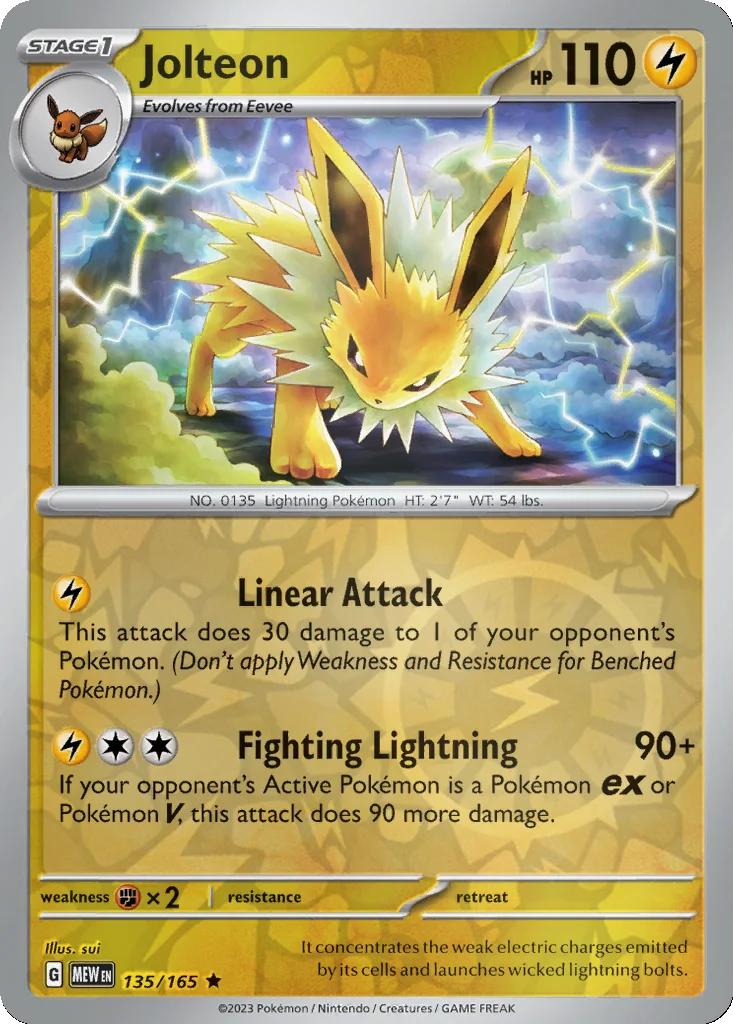 Jolteon 135/165 151 (Reverse holo)