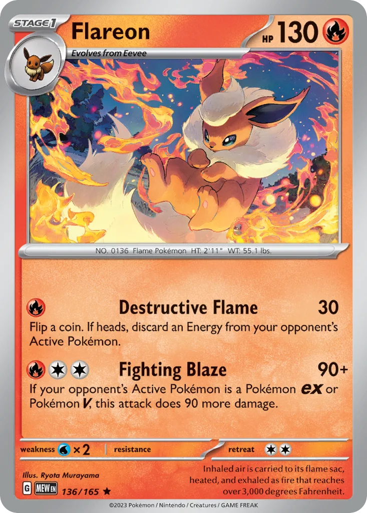 Flareon 136/165 151 (Holo)