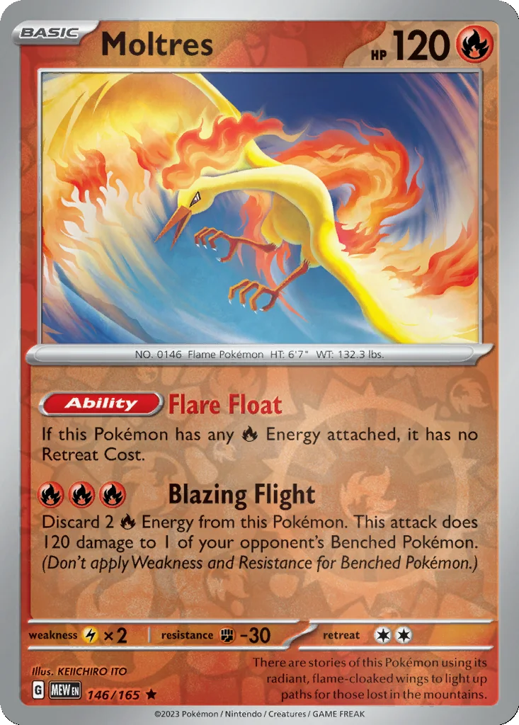 Moltres 146/165 151 (Reverse holo)
