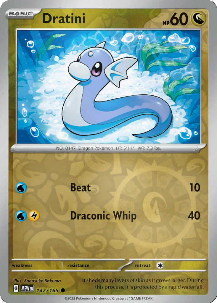 Dratini 147/165 151 (Reverse holo)