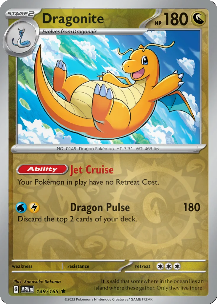 Dragonite 149/165 151 (Reverse holo)