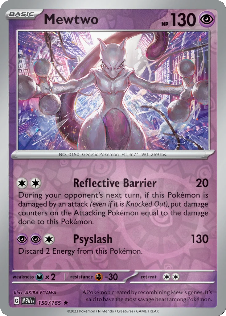 Mewtwo 150/165 151 (Reverse holo)