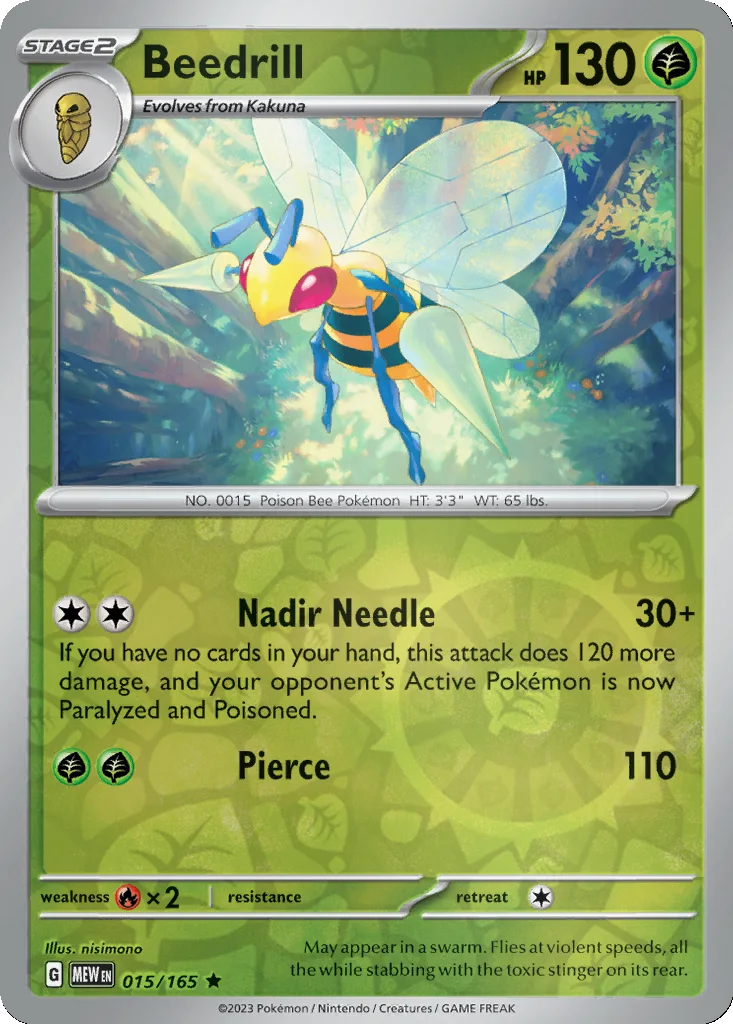 Beedrill 015/165 151 (Reverse holo)