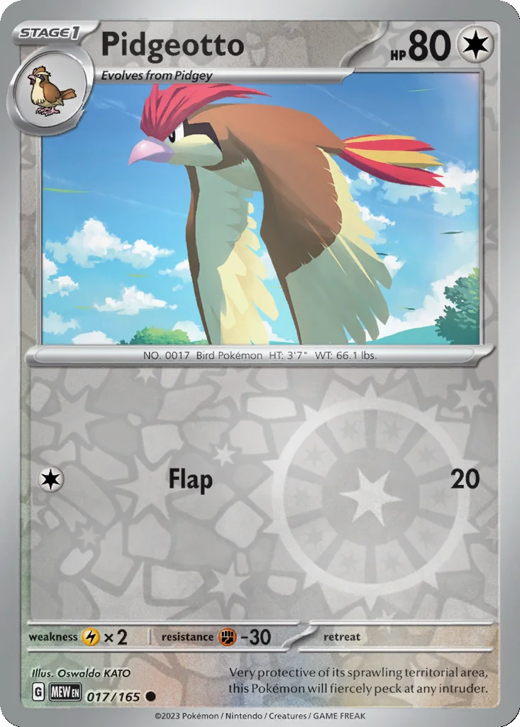 Pidgeotto 017/165 151 (Reverse holo)