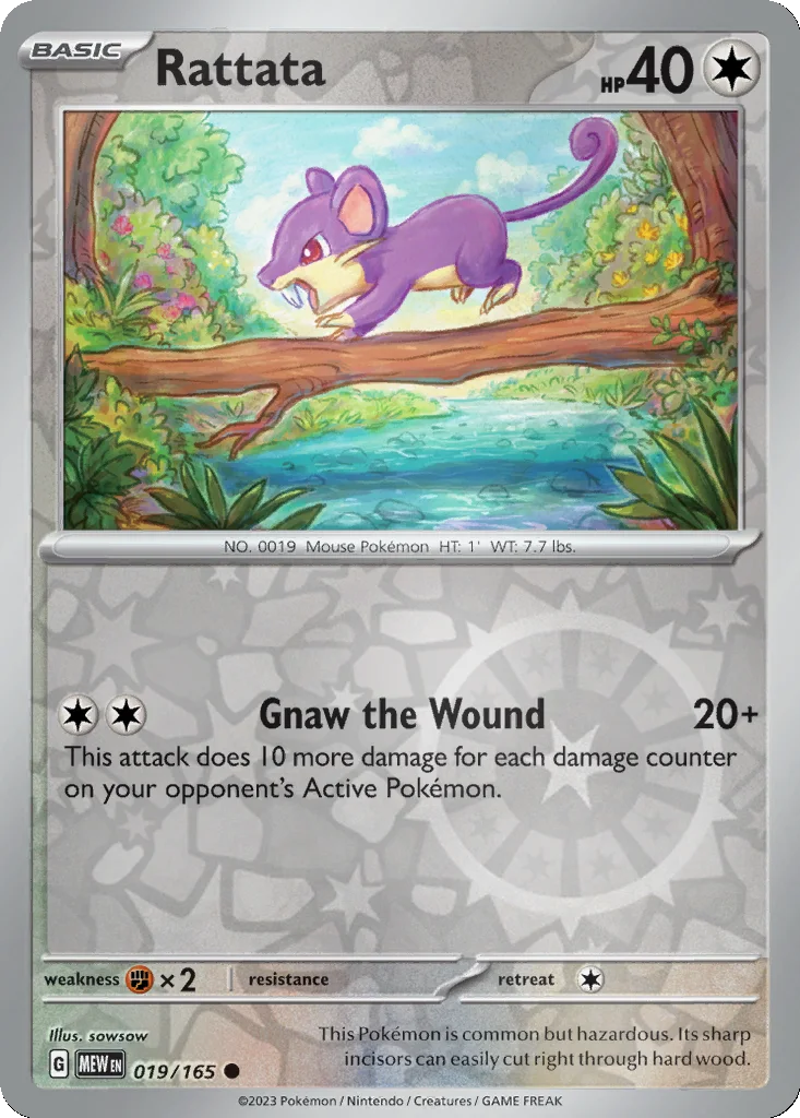 Rattata 019/165 151 (Reverse holo)