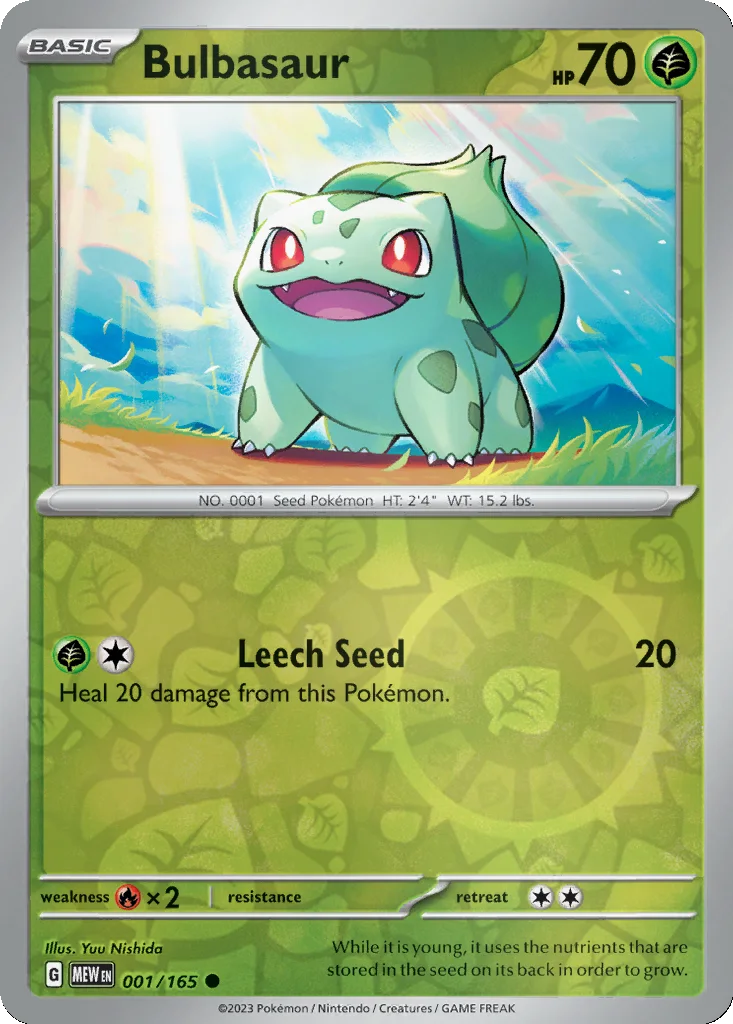 Bulbasaur 001/165 151 (Reverse holo)