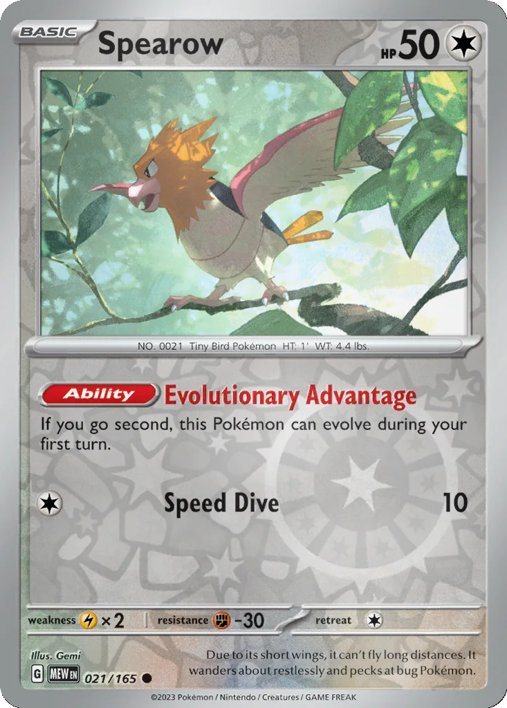 Spearow 021/165 151 (Reverse holo)