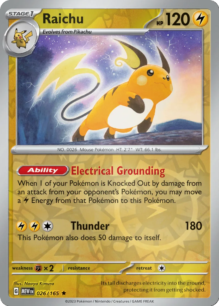 Raichu 026/165 151 (Reverse holo)