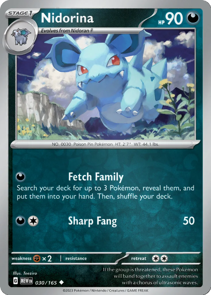 Nidorina 030/165 151 (Reverse holo)