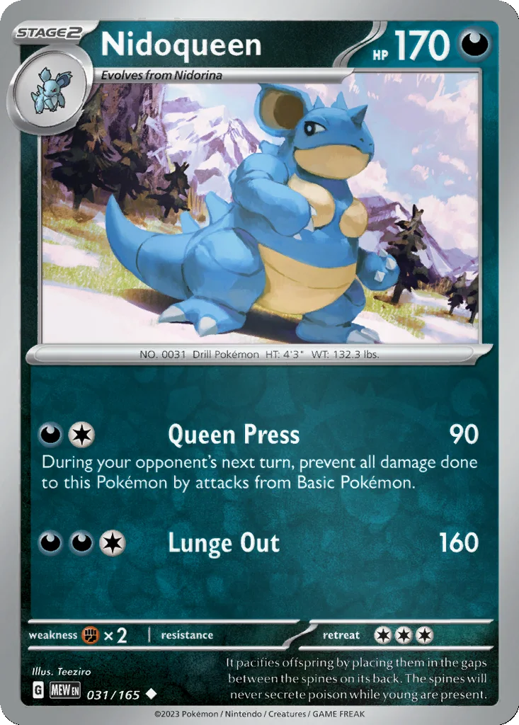 Nidoqueen 031/165 151 (Reverse holo)