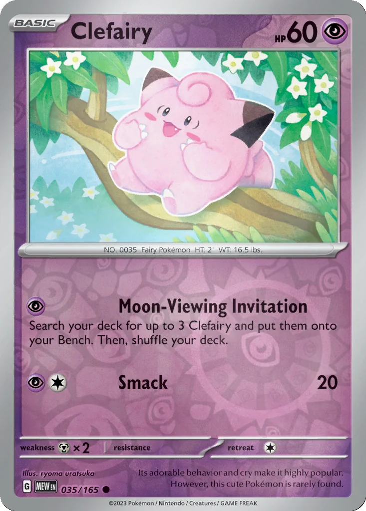 Clefairy 035/165 151 (Reverse holo)
