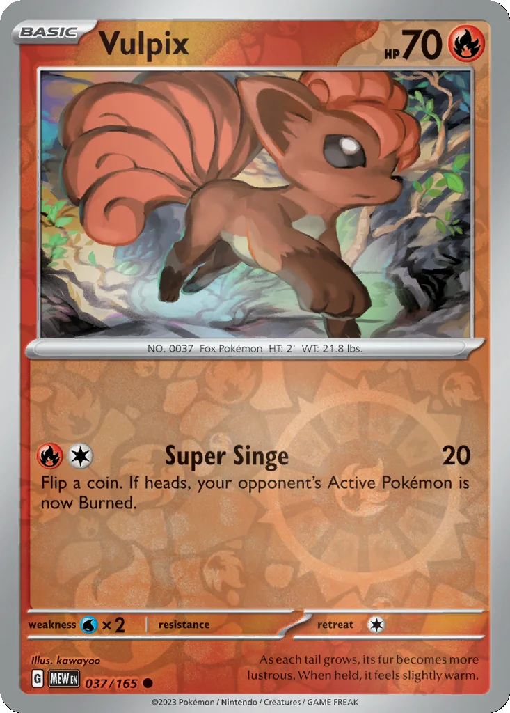 Vulpix 037/165 151 (Reverse holo)