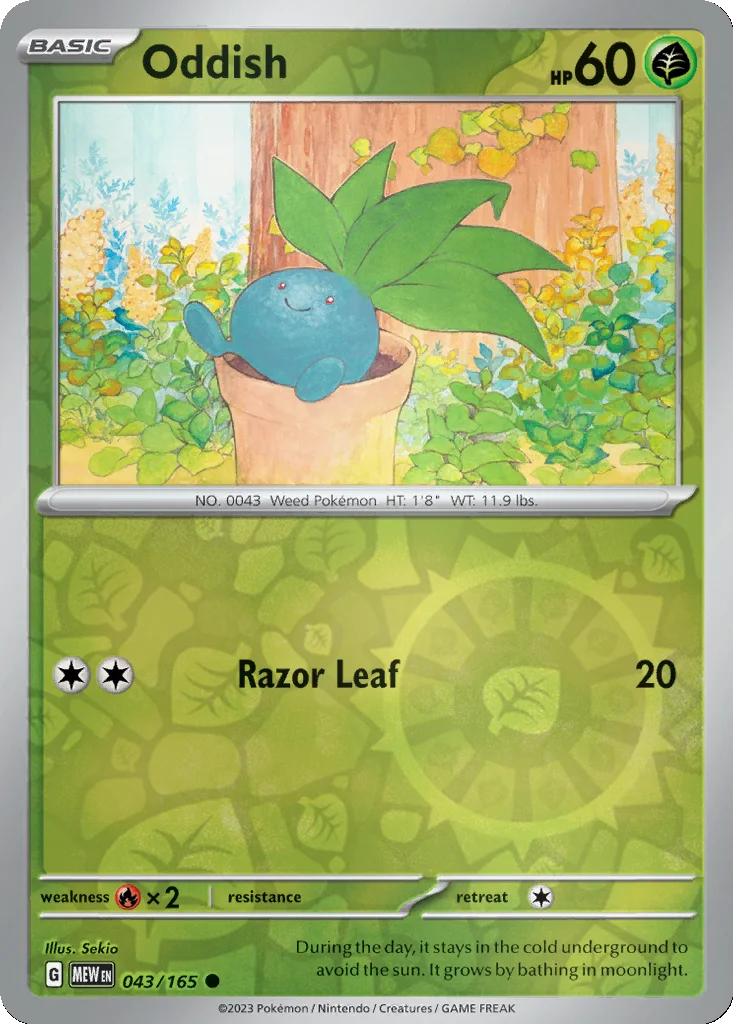 Oddish 043/165 151 (Reverse holo)