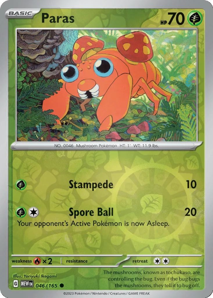 Paras 046/165 SV: Scarlet & Violet 151 (Reverse holo)