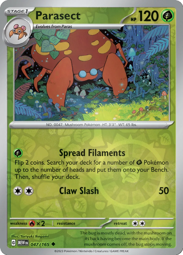 Parasect 047/165 151 (Reverse holo)