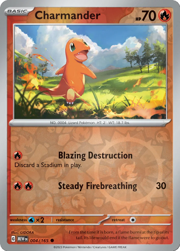 Charmander 004/165 151 (Reverse holo)