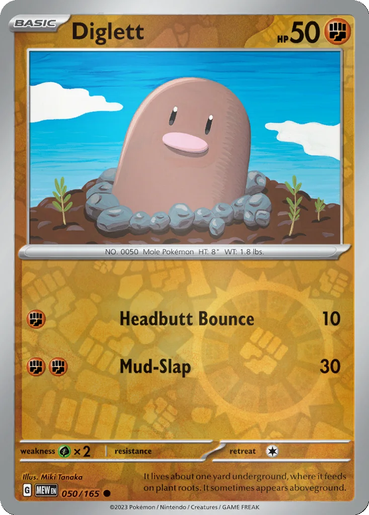 Diglett 050/165 151 (Reverse holo)