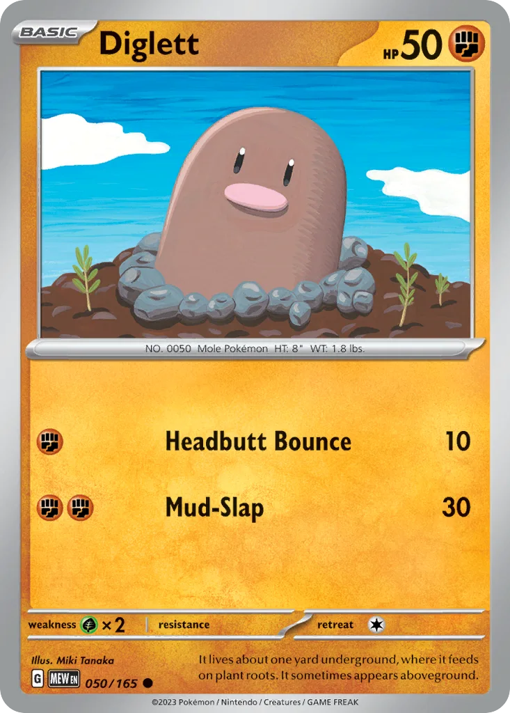 Diglett 050/165 SV: Scarlet & Violet 151 (Normal)